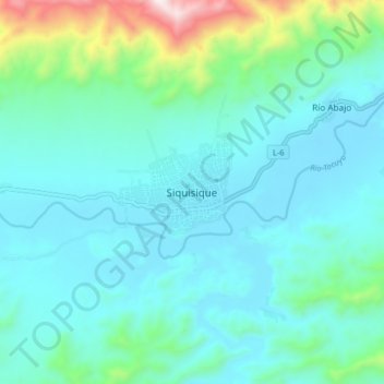 Siquisique topographic map, elevation, terrain