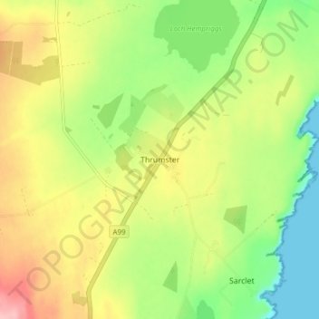 Thrumster topographic map, elevation, terrain