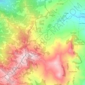 Tassara topographic map, elevation, terrain