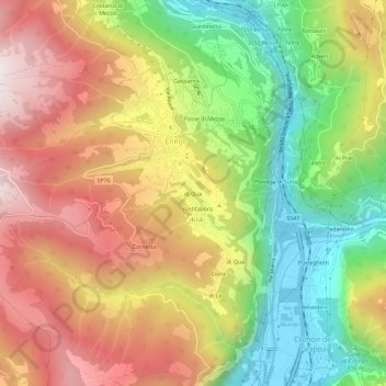di Qua topographic map, elevation, terrain