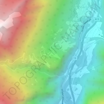 Tingés topographic map, elevation, terrain