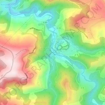 Le Pont topographic map, elevation, terrain