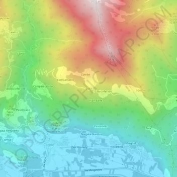 Celle topographic map, elevation, terrain