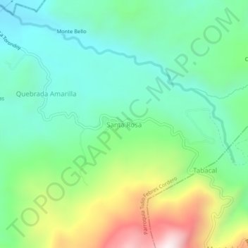 Santa Rosa topographic map, elevation, terrain