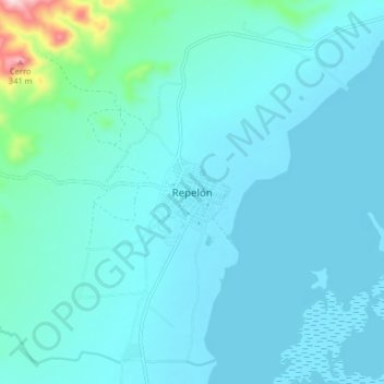 Repelón topographic map, elevation, terrain