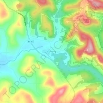 Coolspring topographic map, elevation, terrain