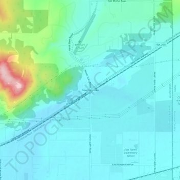 Newman Lake topographic map, elevation, terrain