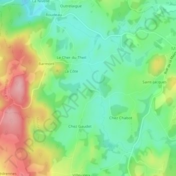 Bagnole topographic map, elevation, terrain