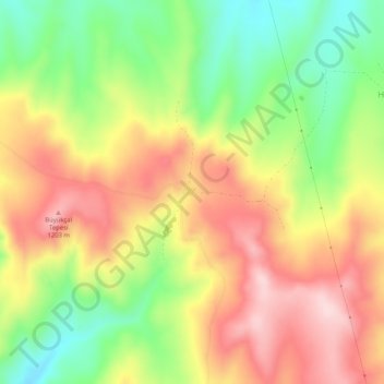 Kurutlutepe topographic map, elevation, terrain