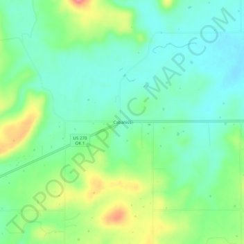 Cabaniss topographic map, elevation, terrain