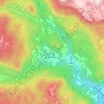 Groven topographic map, elevation, terrain