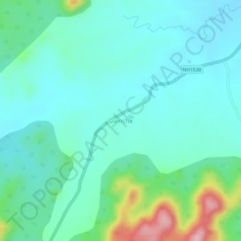 Daincha topographic map, elevation, terrain