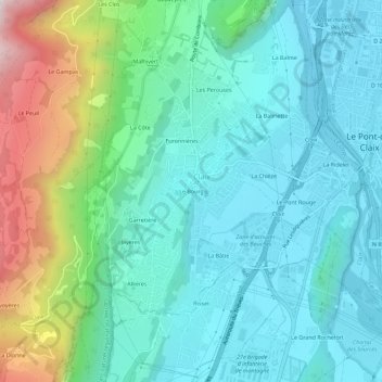 Le Bourg topographic map, elevation, terrain