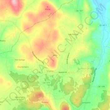 Serra topographic map, elevation, terrain