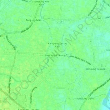 Kampung Cherang topographic map, elevation, terrain