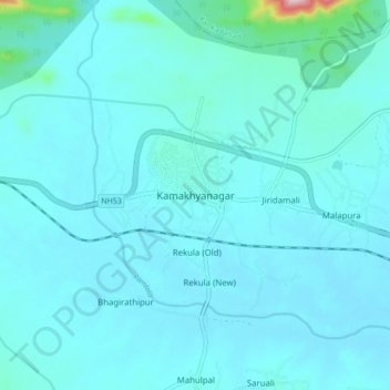 Kamakhyanagar topographic map, elevation, terrain