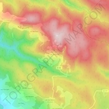 Les Brenots topographic map, elevation, terrain