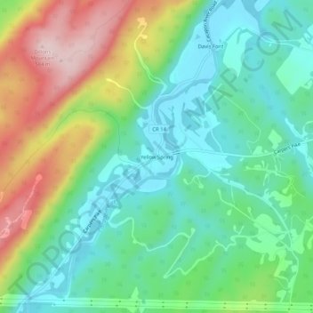 Yellow Spring topographic map, elevation, terrain