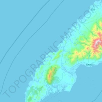 Bucid Island topographic map, elevation, terrain