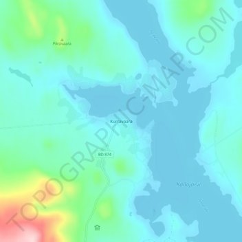 Kurravaara topographic map, elevation, terrain