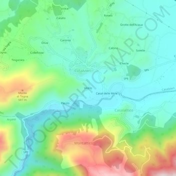 Vitello topographic map, elevation, terrain