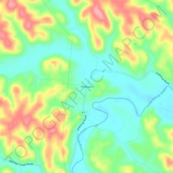 Oldtown topographic map, elevation, terrain