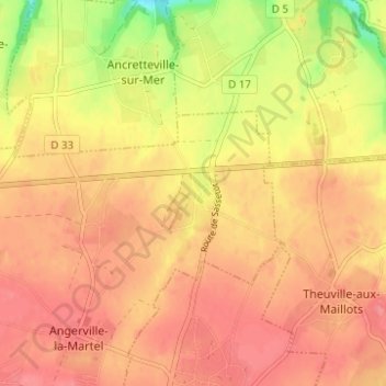 Daubeuf topographic map, elevation, terrain