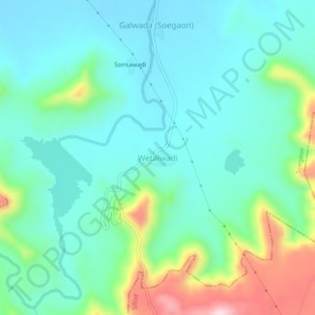 Wetalwadi topographic map, elevation, terrain