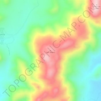 Cerr Blanco topographic map, elevation, terrain