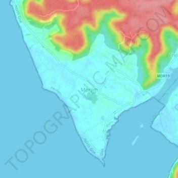 Morjim topographic map, elevation, terrain