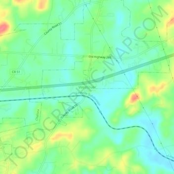 Westover topographic map, elevation, terrain