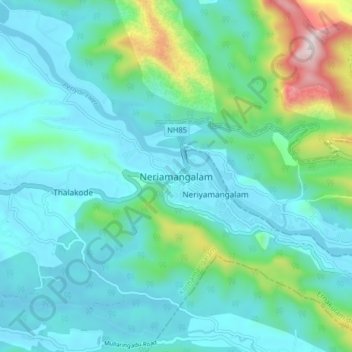 Neriamangalam topographic map, elevation, terrain