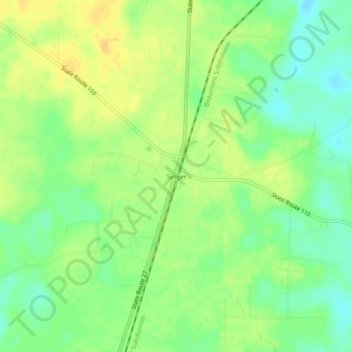 Singer topographic map, elevation, terrain