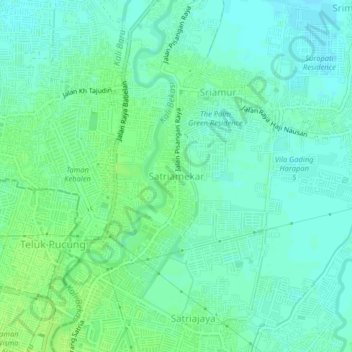 Satriamekar topographic map, elevation, terrain