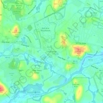Lower Village topographic map, elevation, terrain