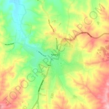 Young topographic map, elevation, terrain
