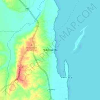 Nkhotakota topographic map, elevation, terrain