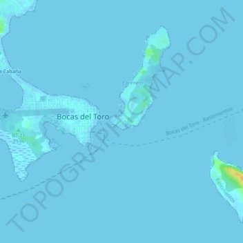 Isla Carenero topographic map, elevation, terrain