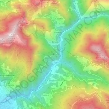 Al Santo topographic map, elevation, terrain
