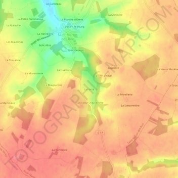 La Fosse topographic map, elevation, terrain