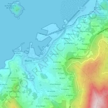 A Estivada topographic map, elevation, terrain