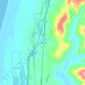 Saunders Lake topographic map, elevation, terrain