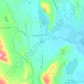 Bellvue topographic map, elevation, terrain