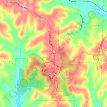 Notch topographic map, elevation, terrain