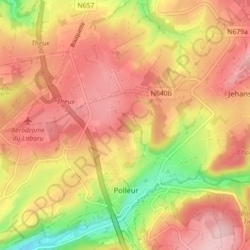 Rosti Bouhaie topographic map, elevation, terrain