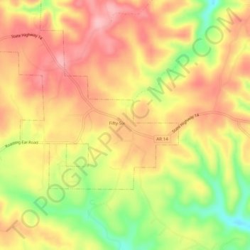 Fifty-Six topographic map, elevation, terrain