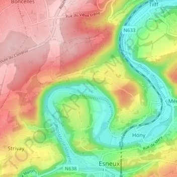 Fechereux topographic map, elevation, terrain