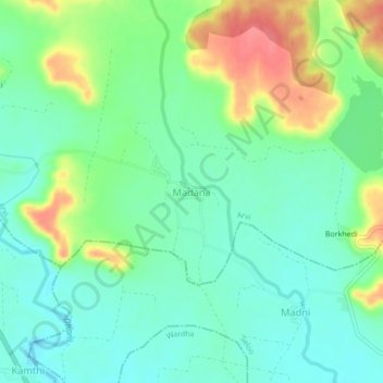 Madana topographic map, elevation, terrain