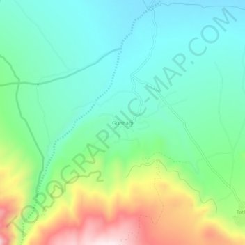 Günbağı topographic map, elevation, terrain