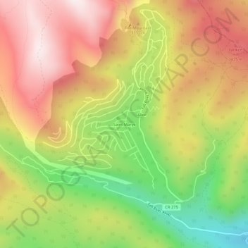 Saint Marys topographic map, elevation, terrain